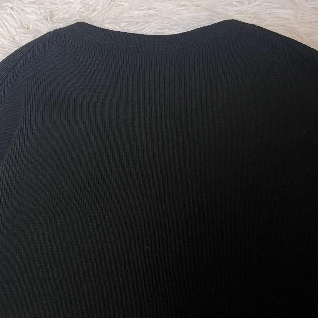 【BrooksBrothers】極美品 ノーカラー ニット ジャケット ブラック