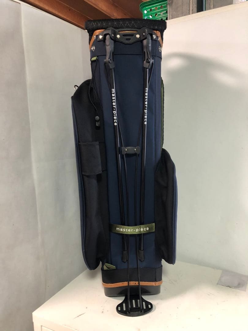 マスターピース キャディバッグ スタンド、フードカバー付き ネイビー