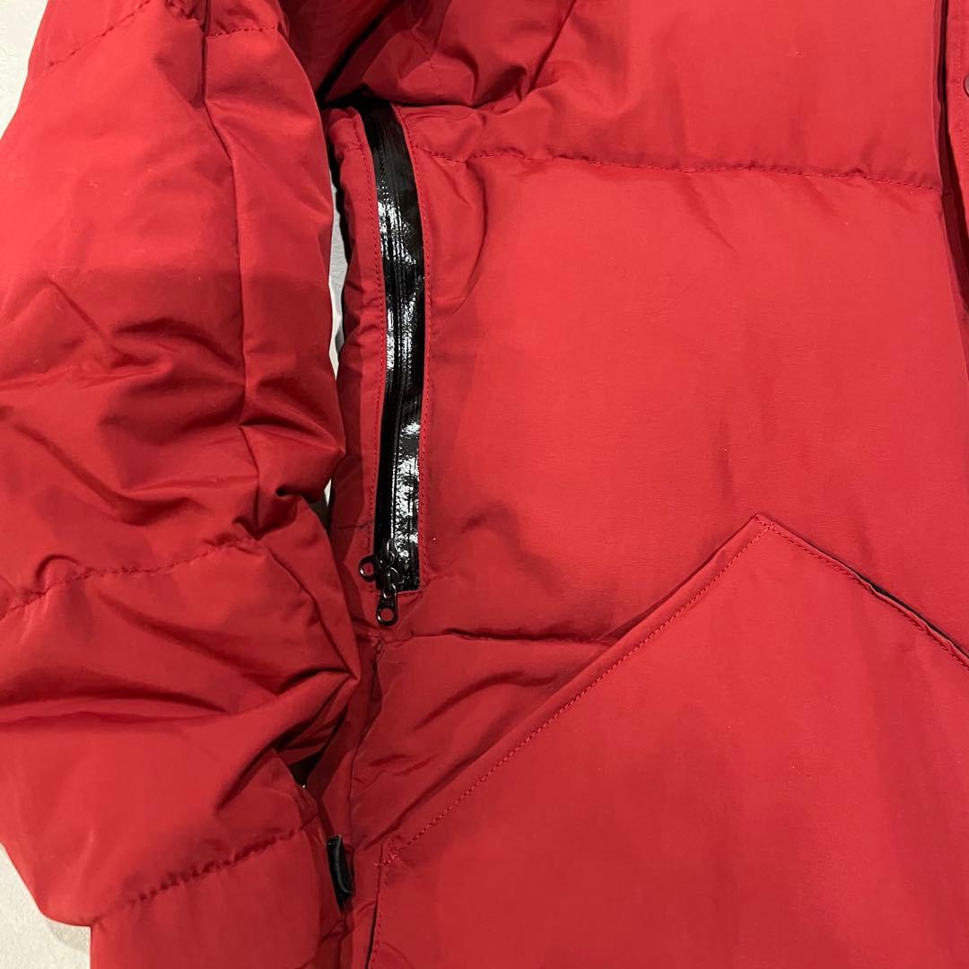 NANGA 日本製 旧ロゴ フードダウン L レッド