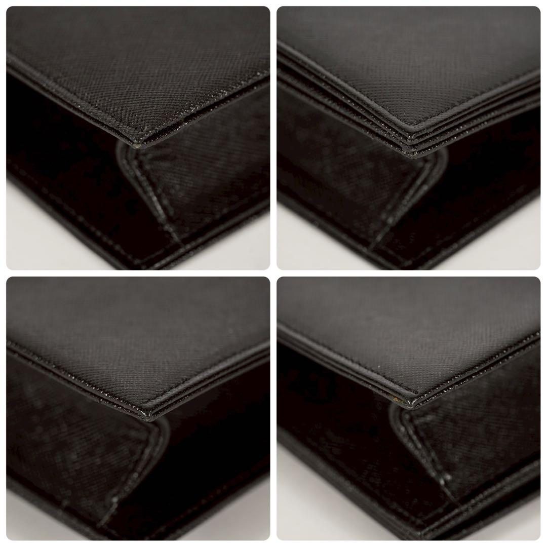 【未使用級✨】イヴサンローラン　クラッチバッグ　サフィアーノレザー　ブラック