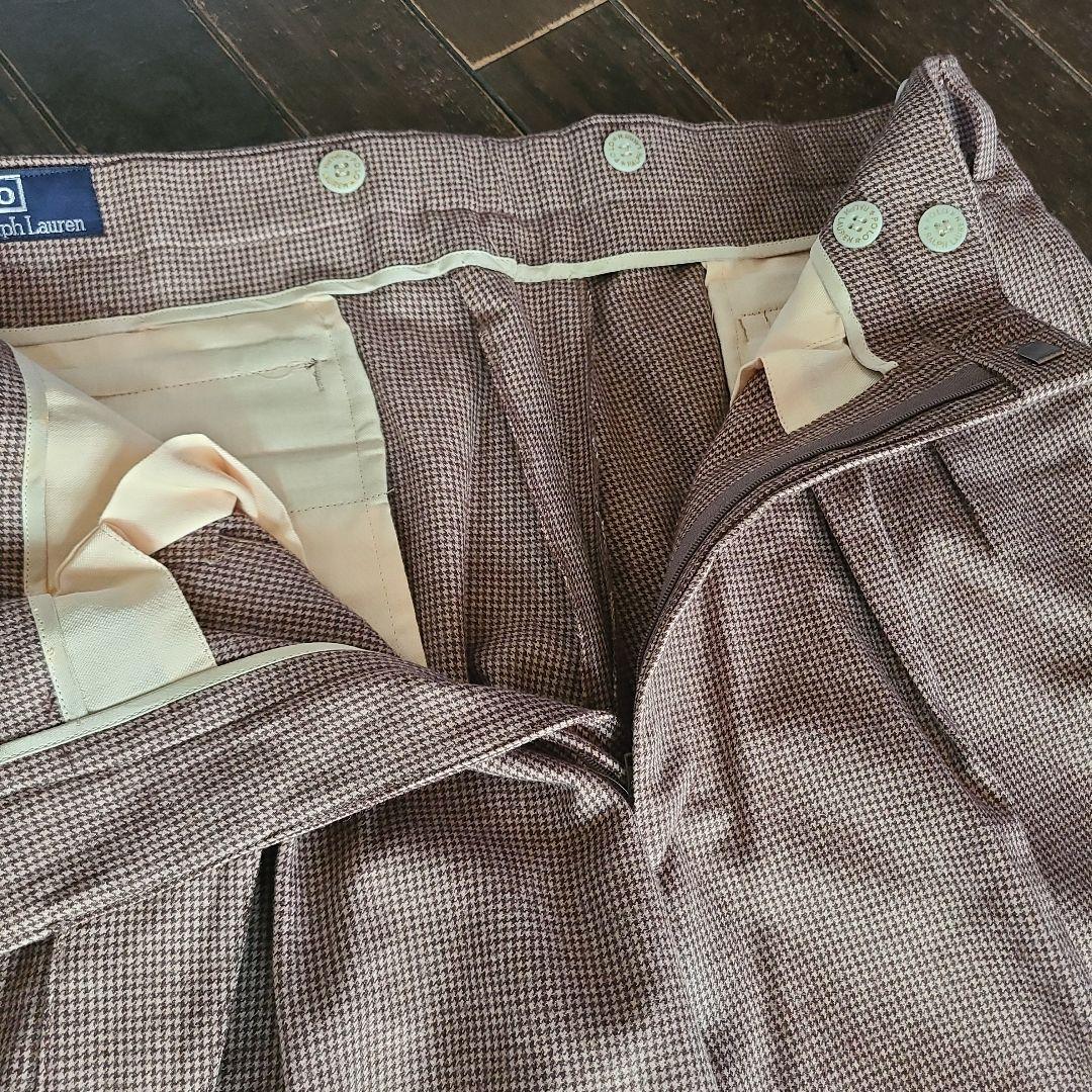 90s Polo by Ralphlauren ブラウン ワイドスラックス 86
