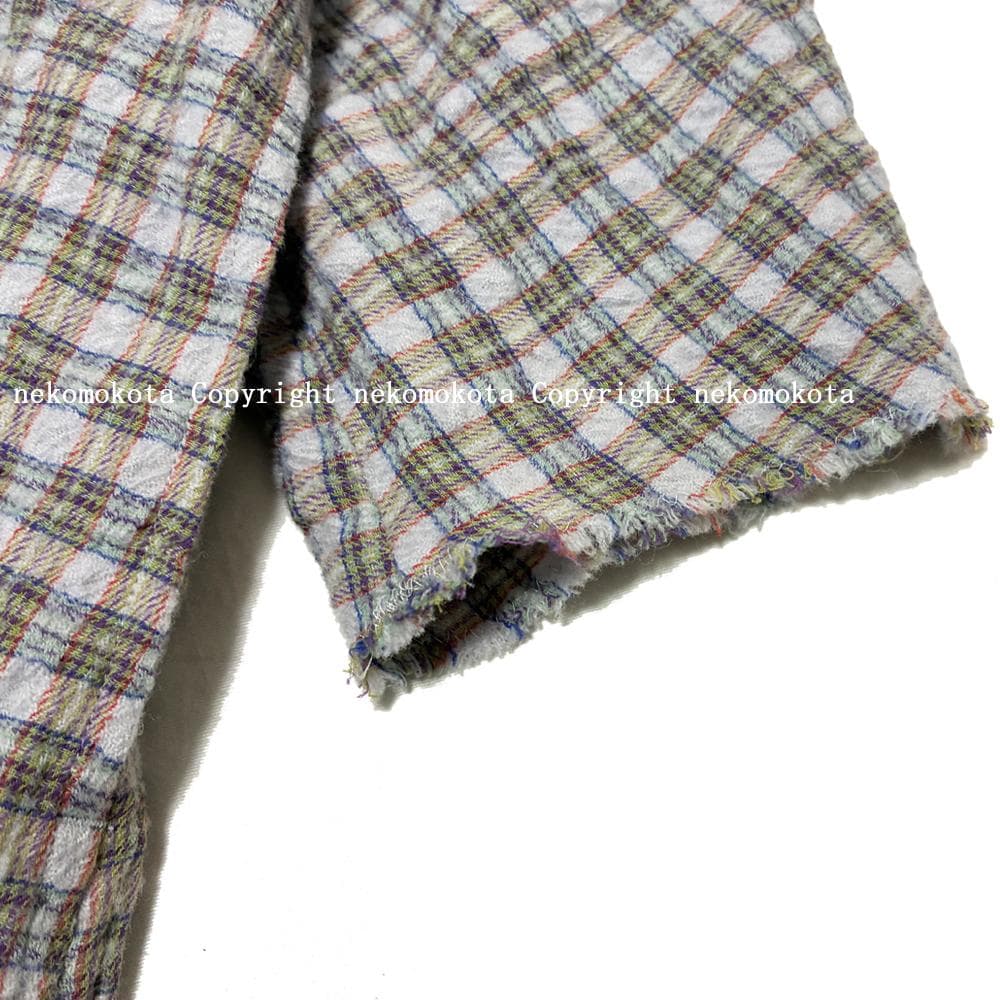 美品 ヨーガンレール ウール コットン チェック チュニック ワンピース S