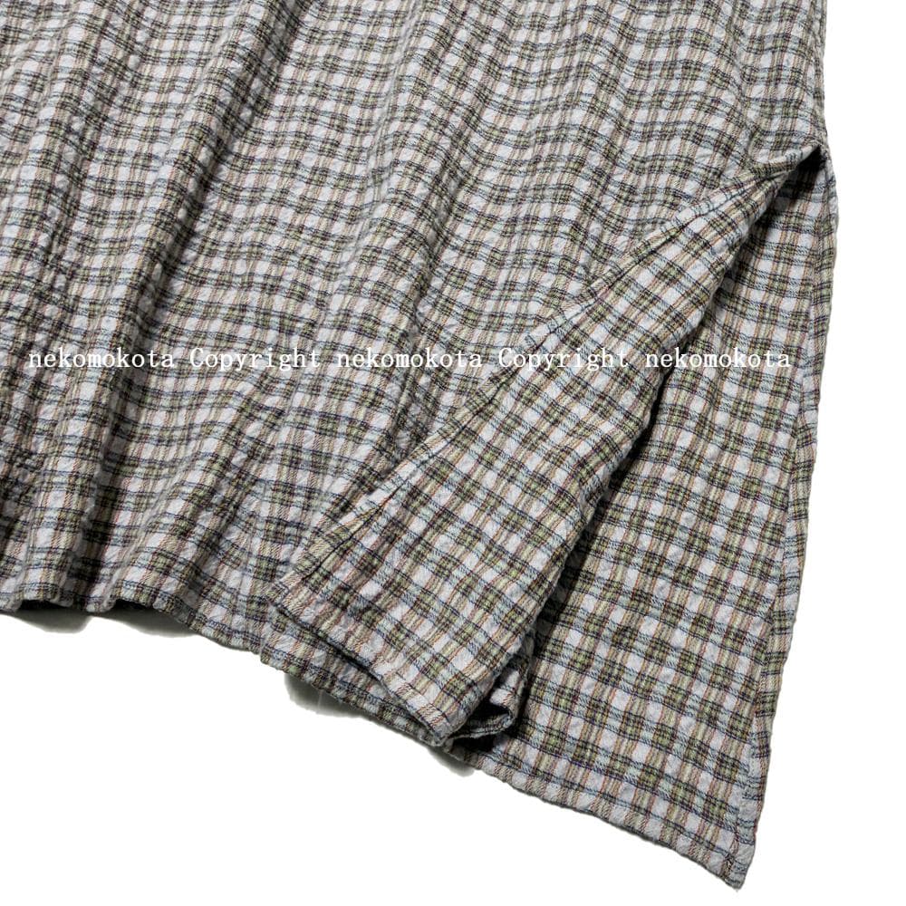 美品 ヨーガンレール ウール コットン チェック チュニック ワンピース S