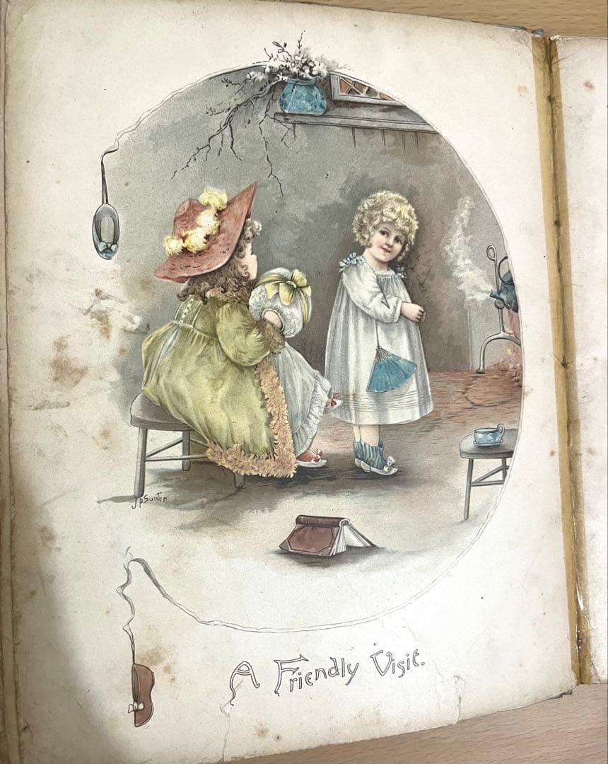 No352 希少 古書 洋書 絵本 児童書　アンティーク　ビクトリア　詩集　童謡