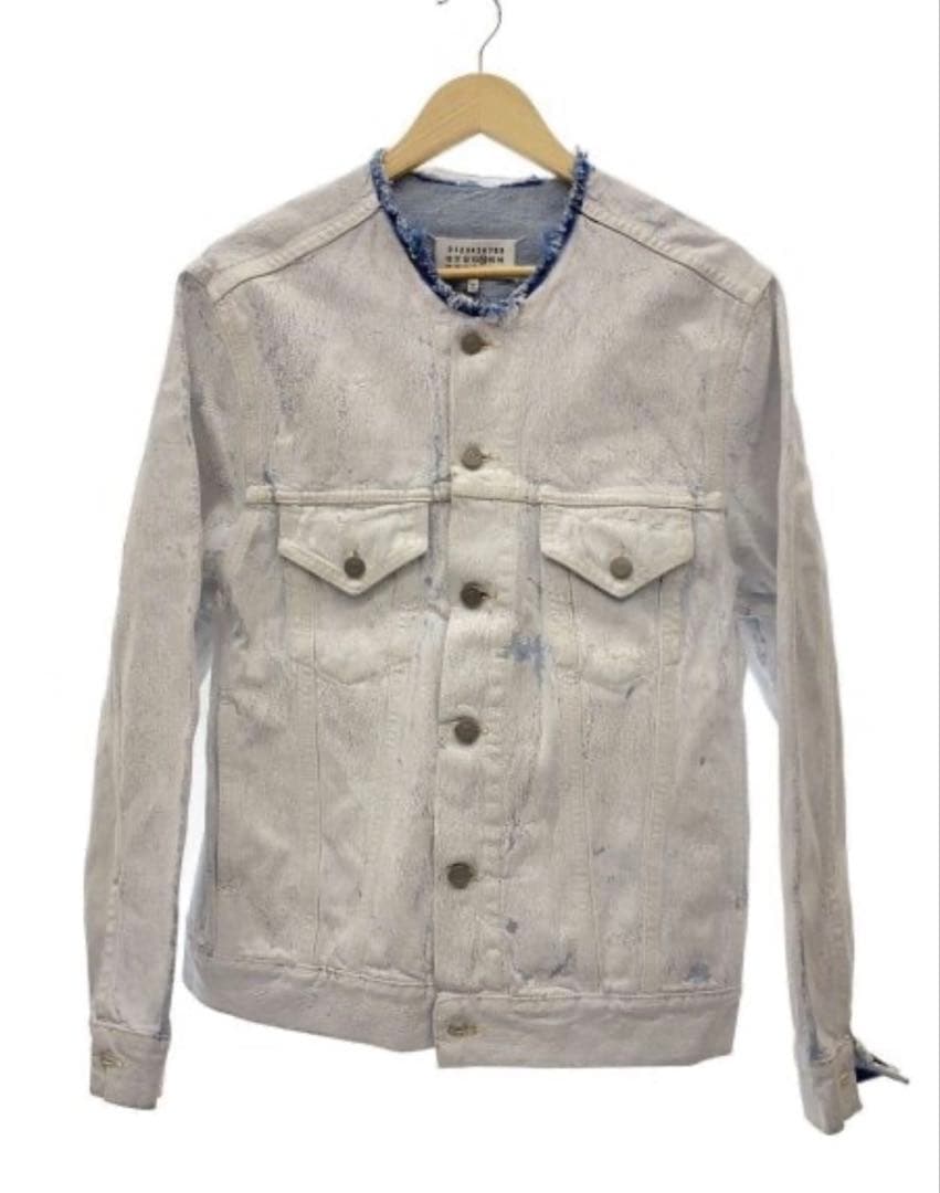 定価18万 メゾンマルジェラ 21aw ペンキ デニム ジャケット 白46