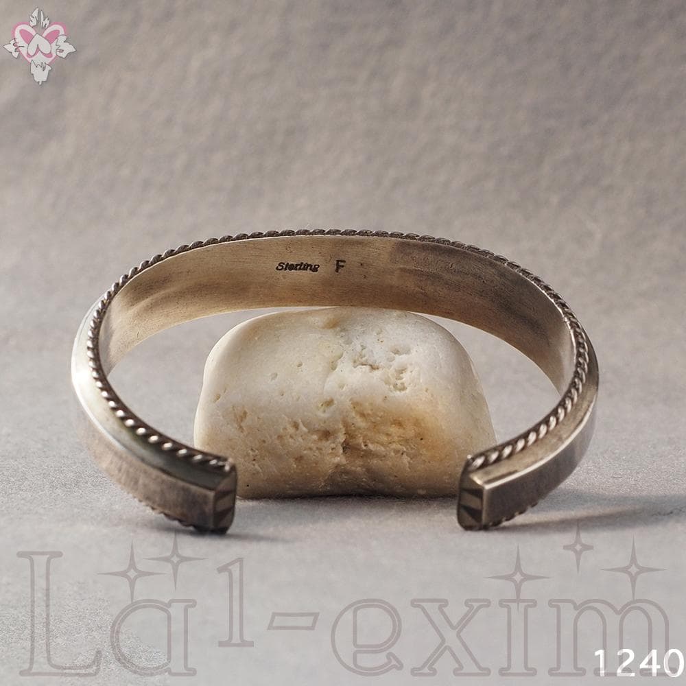 天然石 ターコイズ インディアンジュエリー シルバー バングル インレイ ナバホ