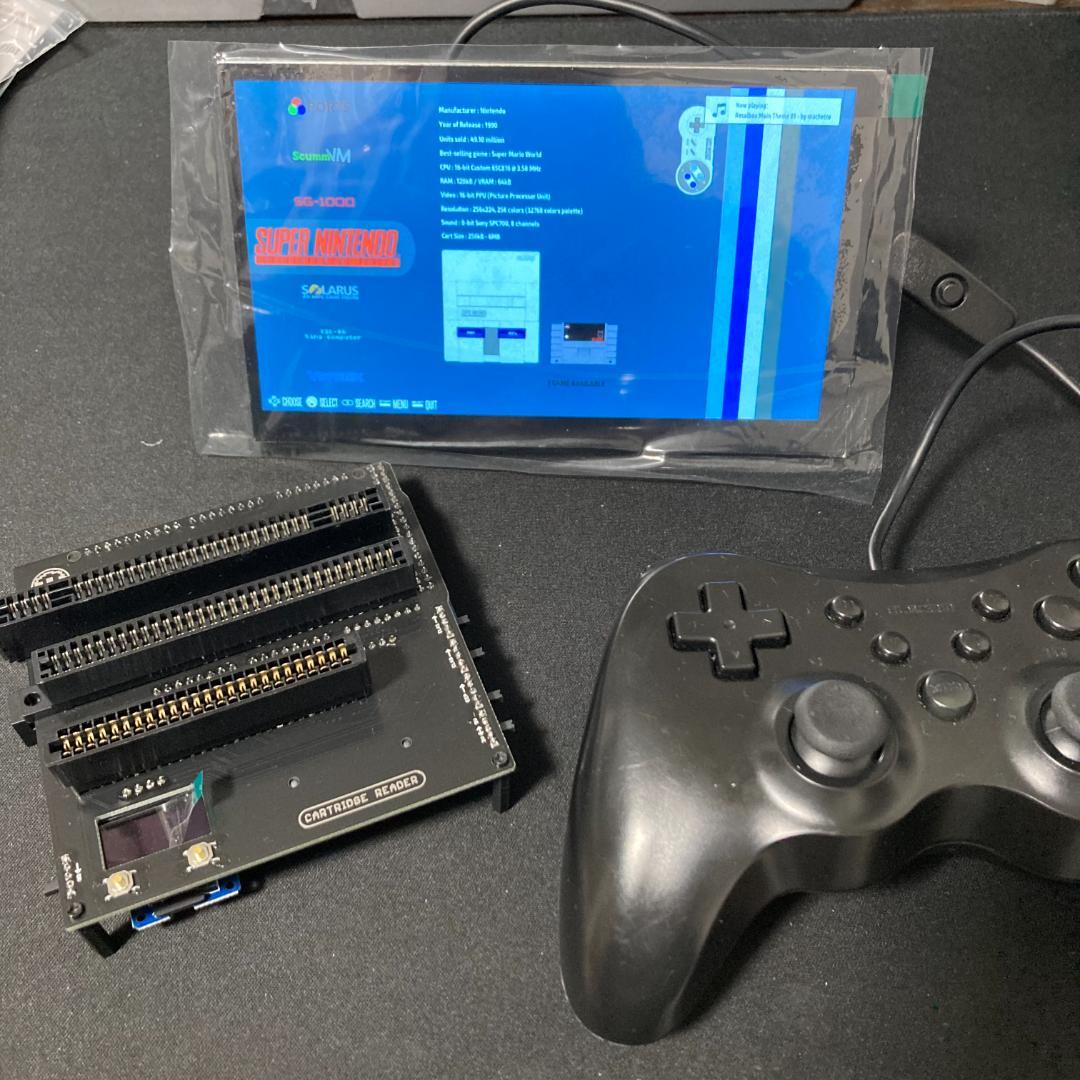 CartReader＋7インチタッチモニター＋ラズパイ4B＋USBコントローラー