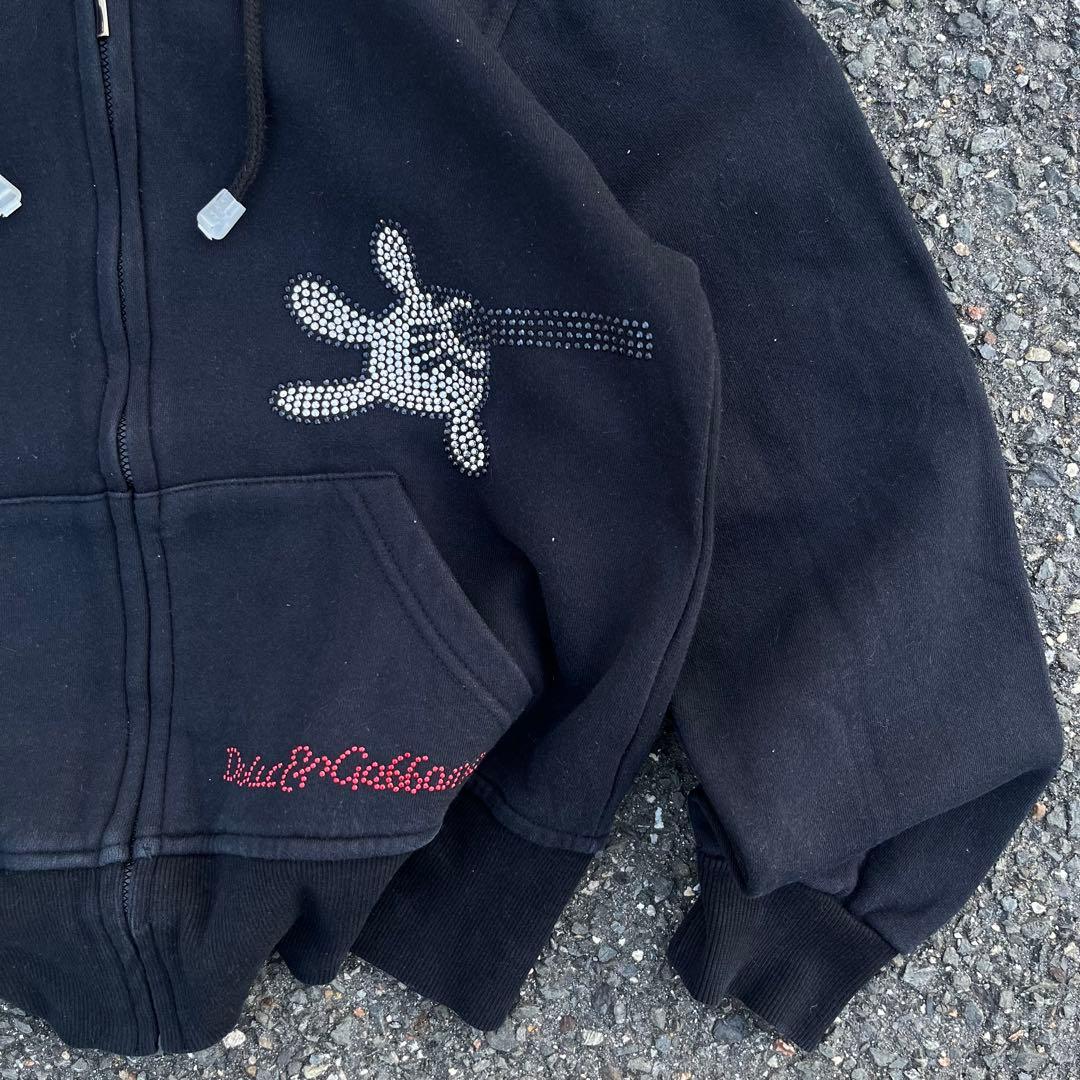 DOLCE&GABBANA 00s ジップパーカー　ミッキー　ラメ　短丈　y2k