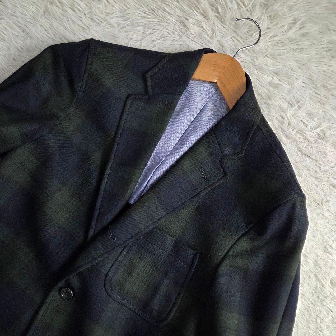 極美品 BEAMS+ ブラックウォッチ フランネル テーラードジャケット S