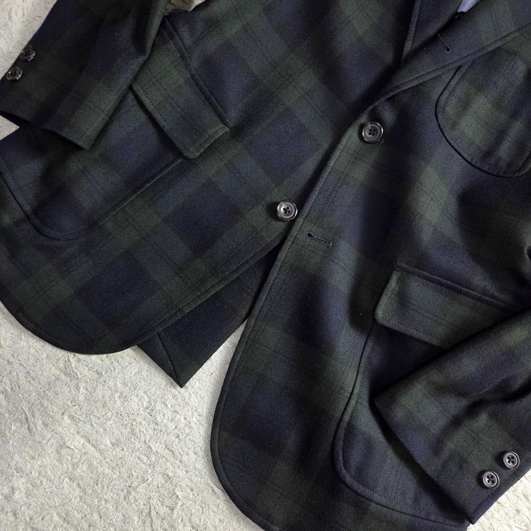 極美品 BEAMS+ ブラックウォッチ フランネル テーラードジャケット S