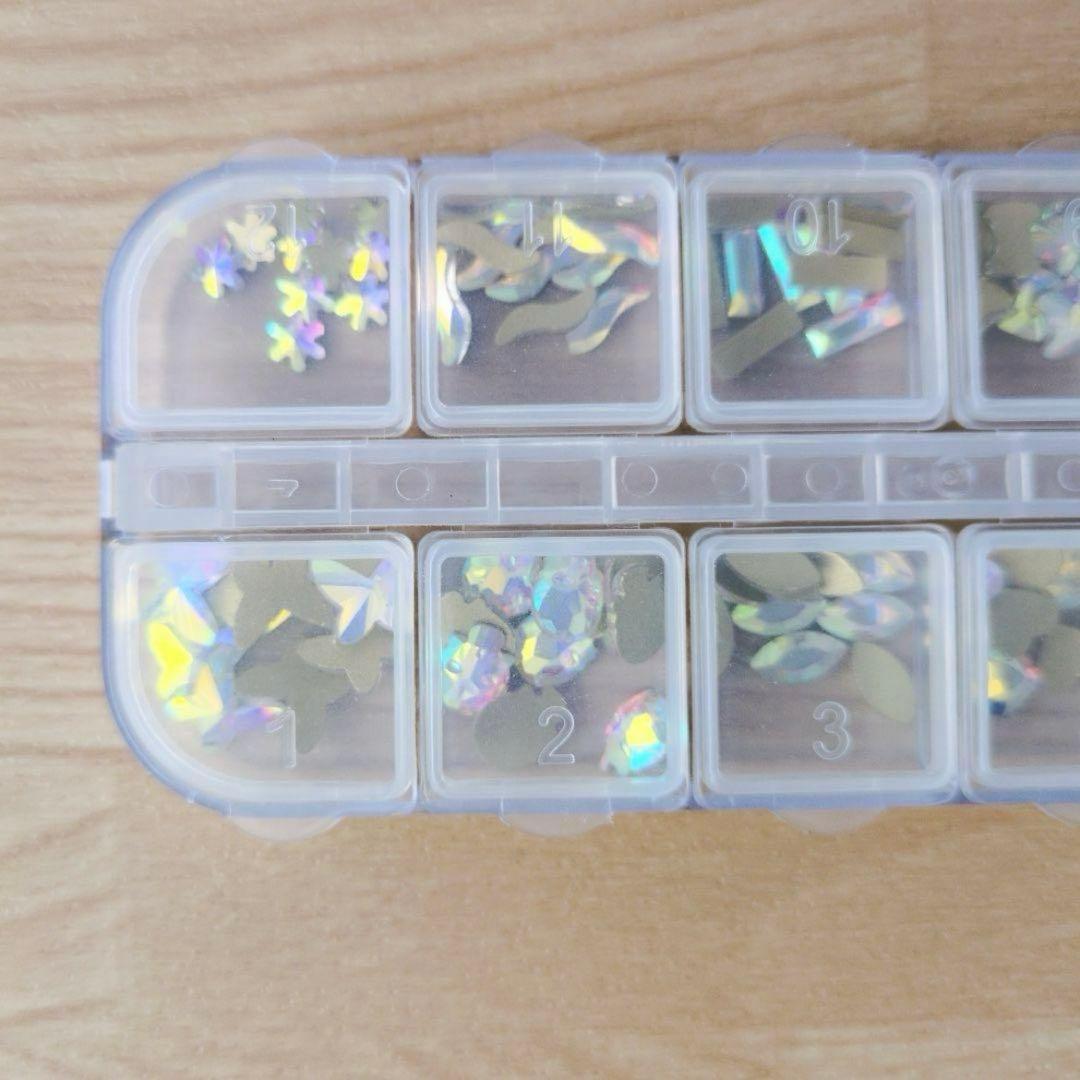 ガラス製ラインストーン オーロラ クリスタル ネイルパーツ ネイル デコ用