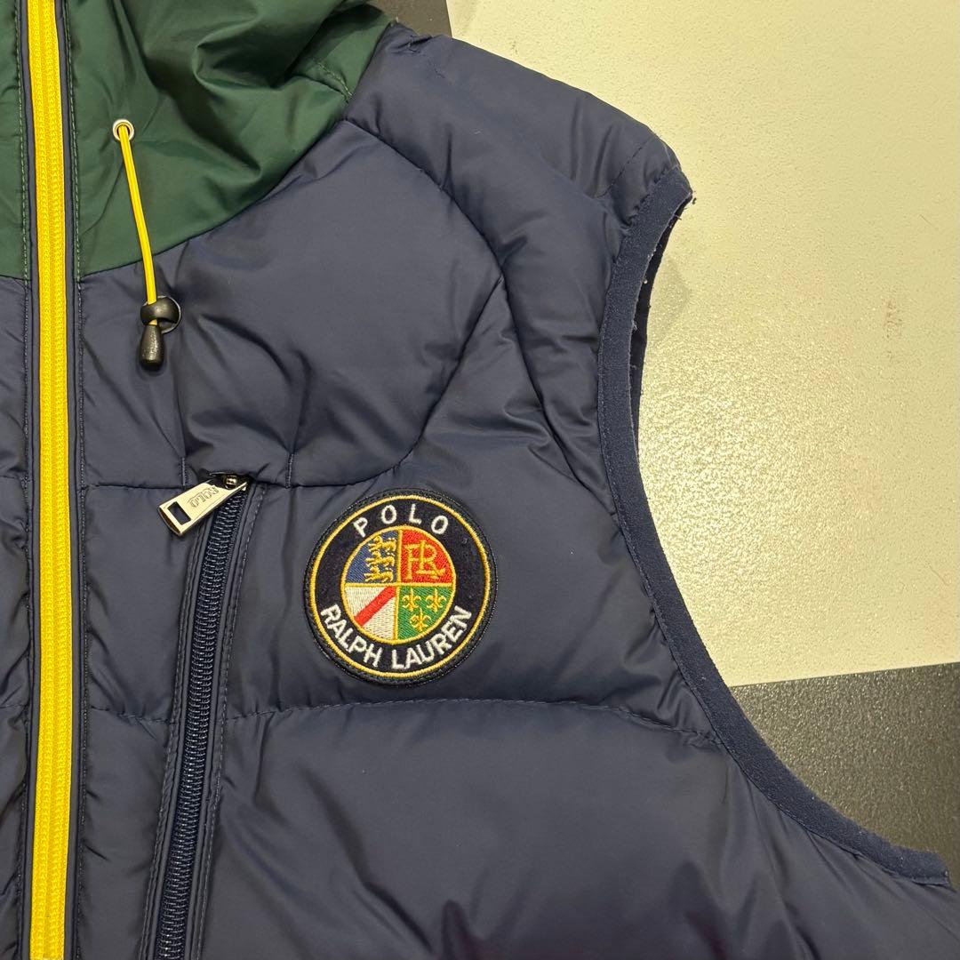 美品 ポロ ラルフローレン GLACIER COLORBLOCK ダウン ベスト