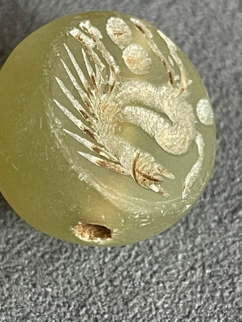 乳白色瑪瑙　古代ペルシアササン朝印章