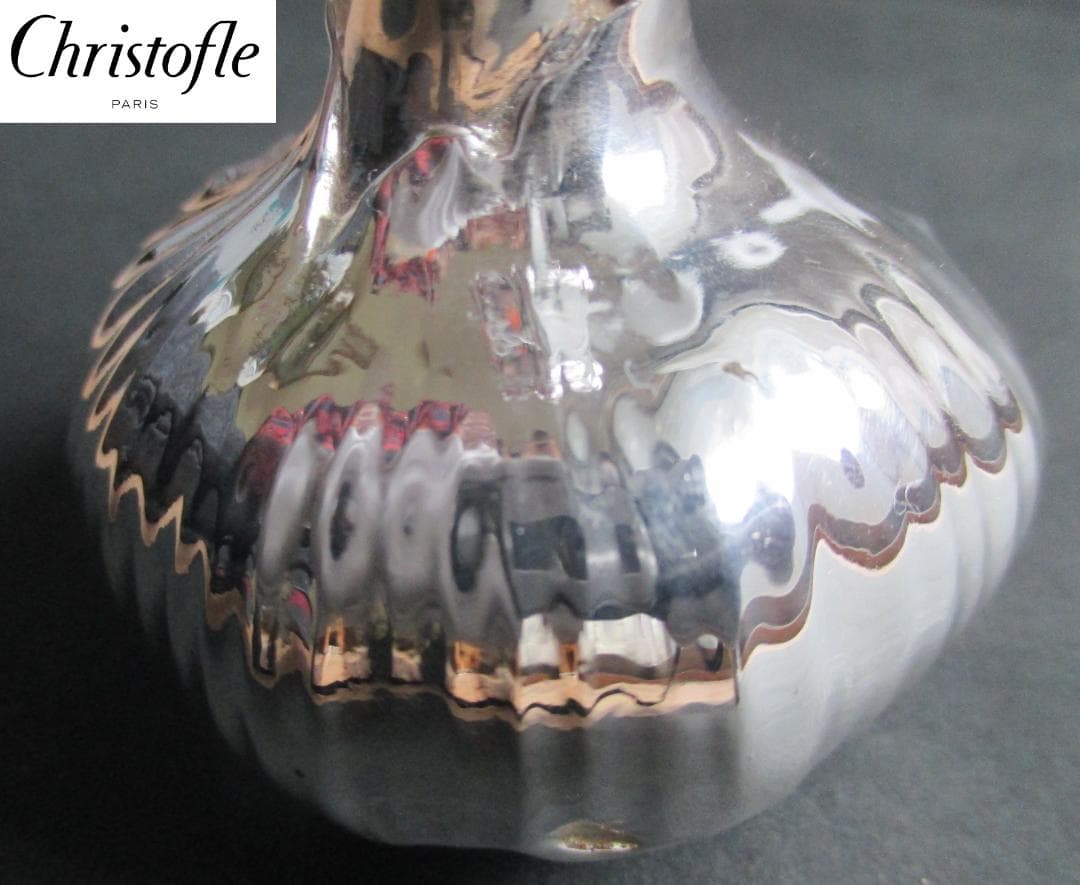 極美品☆仏蘭西高級銀器クリストフルシルバー銀P　花瓶　フラワーベース　オニオン