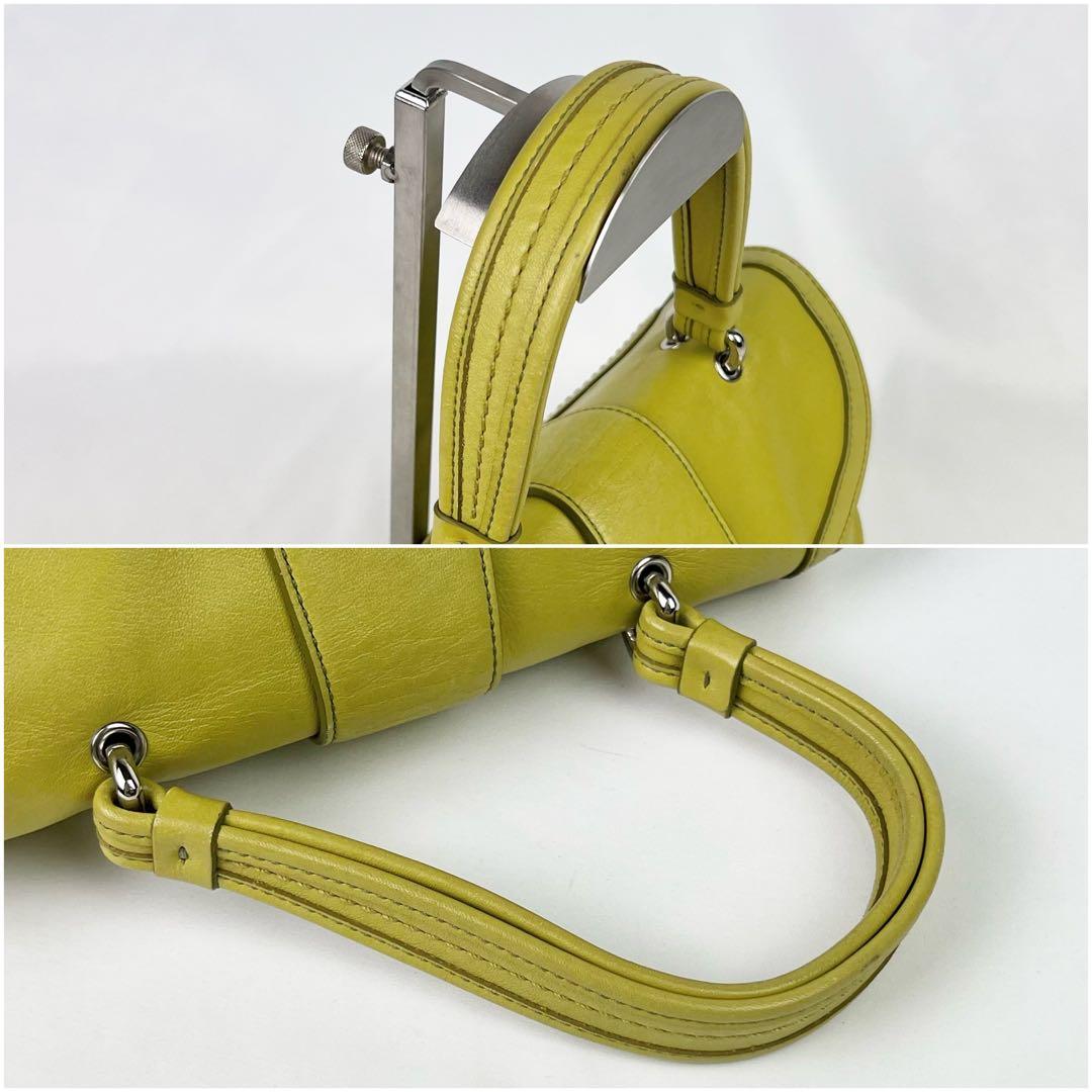 希少色 COACH ソーホー ハンドバッグ レザー 9743 イエローグリーン