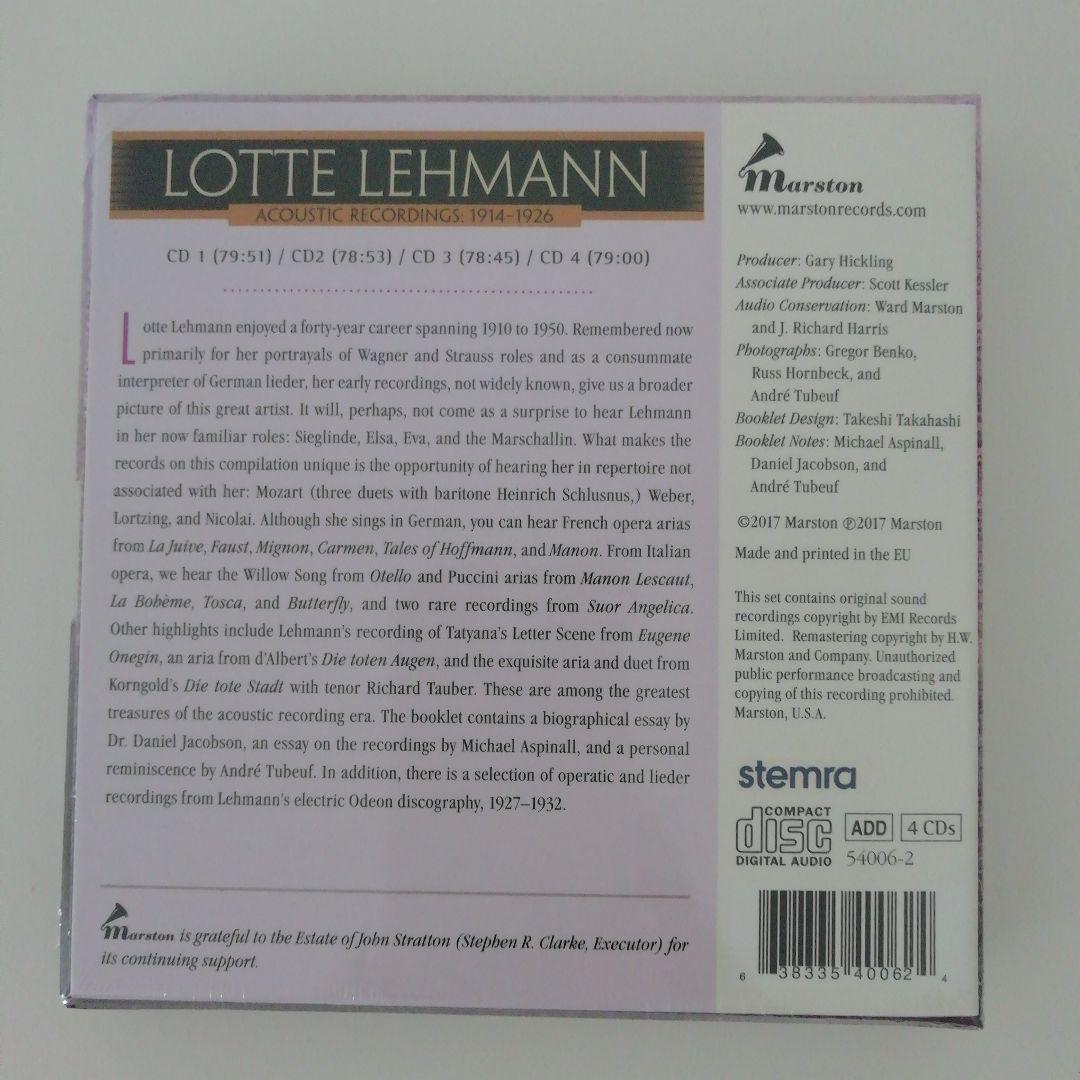 ロッテ・レーマン　acoustic recordings:1914~26