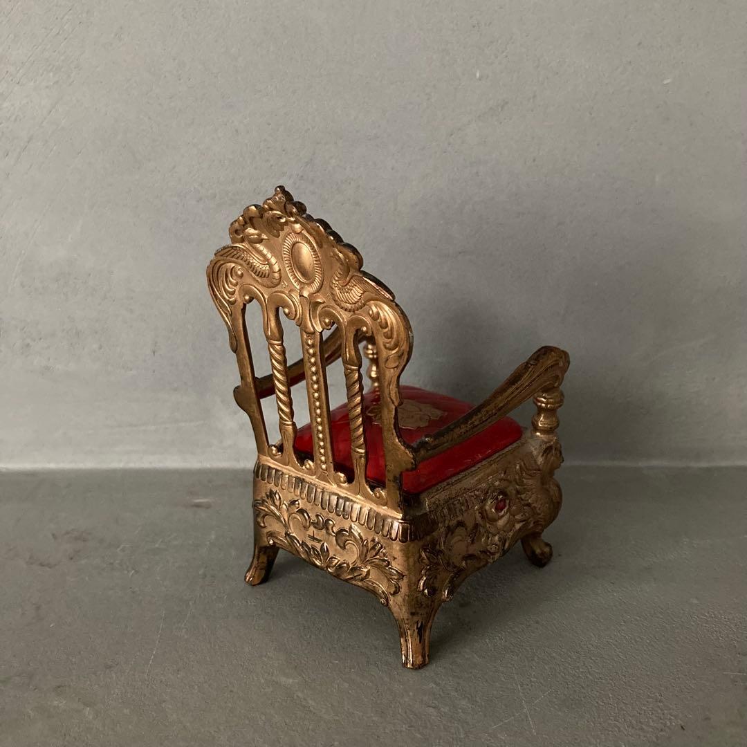 ヴィンテージ ミニチュア 玉座 装飾チェア 灰皿？ アンティーク雑貨