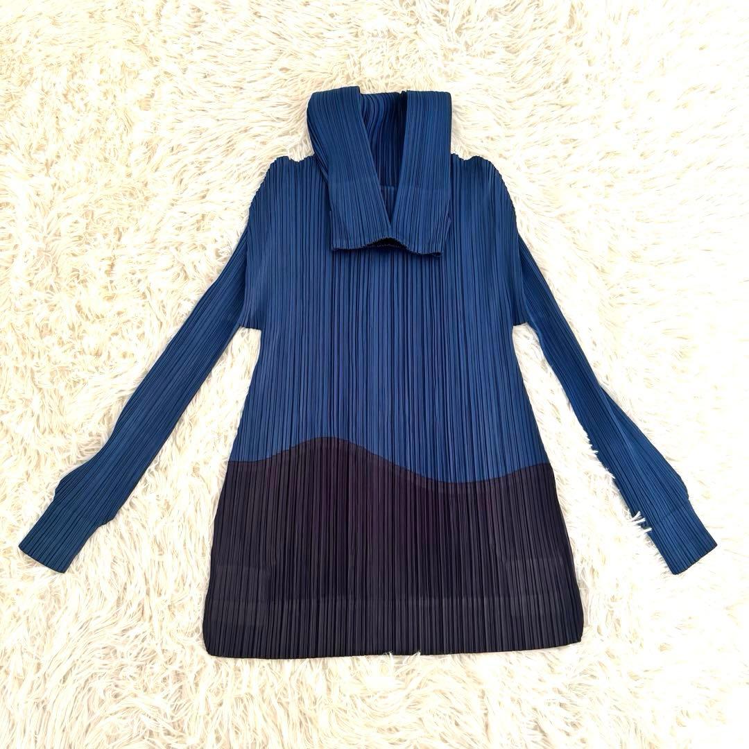 極美品 プリーツプリーズ イッセイミヤケ ジップアップパーカーフーディー長袖