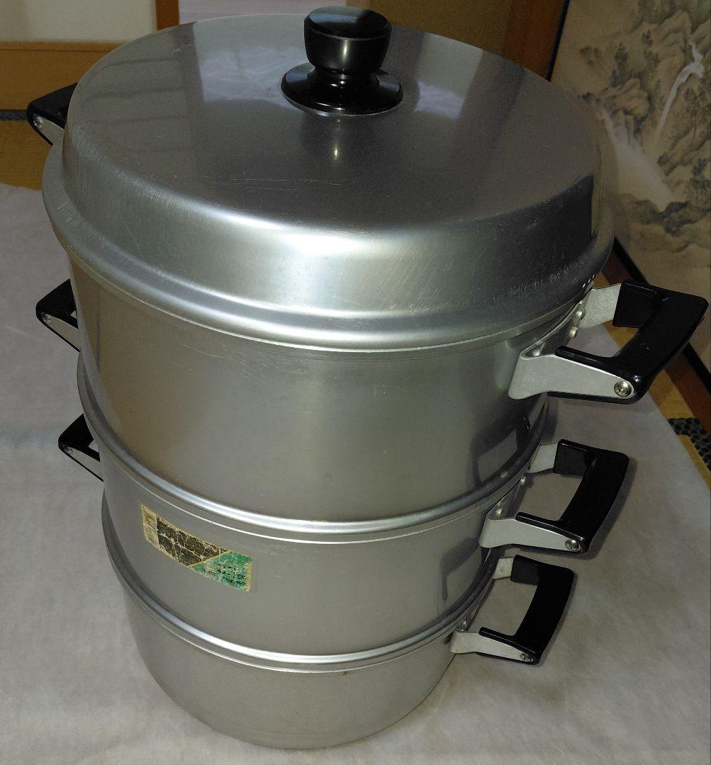 3段アルミ蒸し器 33センチ 　　　　　　(業務用)三升蒸し