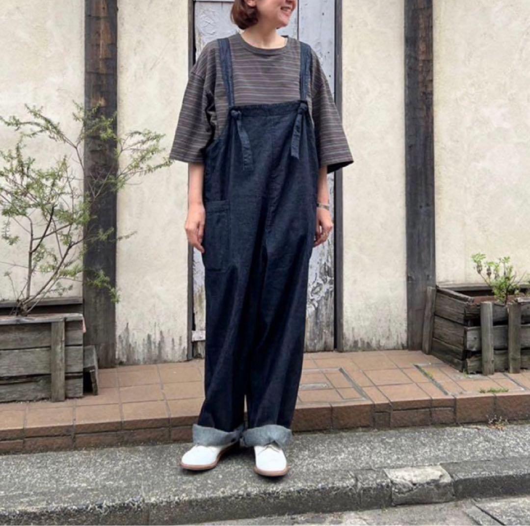 【SALE】ネストローブconfect コットンリネンサルベージ　サロペット