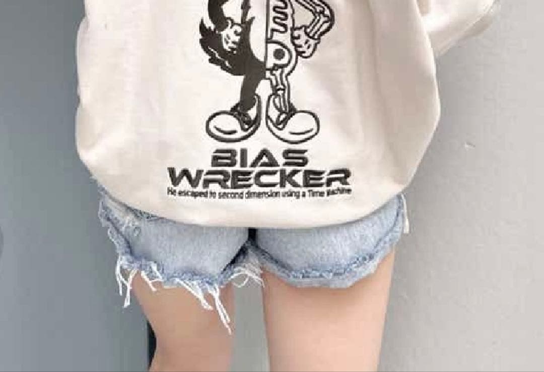 GYDA ジャストウエスト ダメージデニム ショートパンツ ショーパン