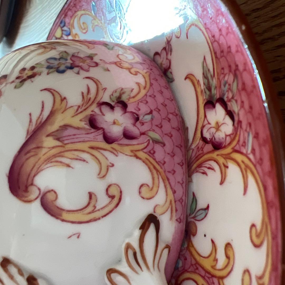 フランスサルグミンヌ窯、Mintonパターン148 ティーカップ＆ソーサー