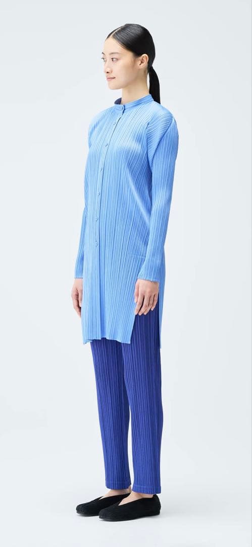 未使用　PLEATS PLEASE　長袖チュニック丈シャツ　オフホワイト