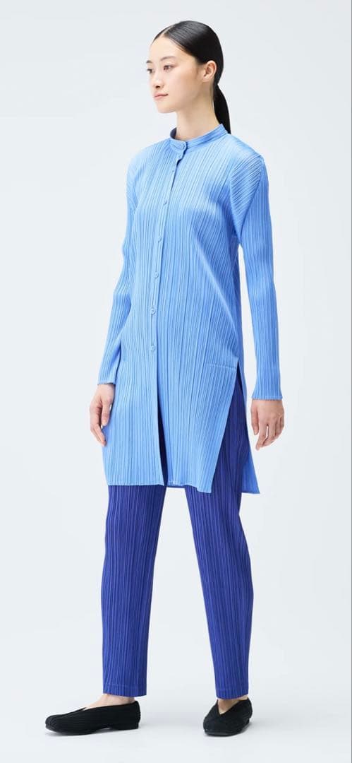 未使用　PLEATS PLEASE　長袖チュニック丈シャツ　オフホワイト