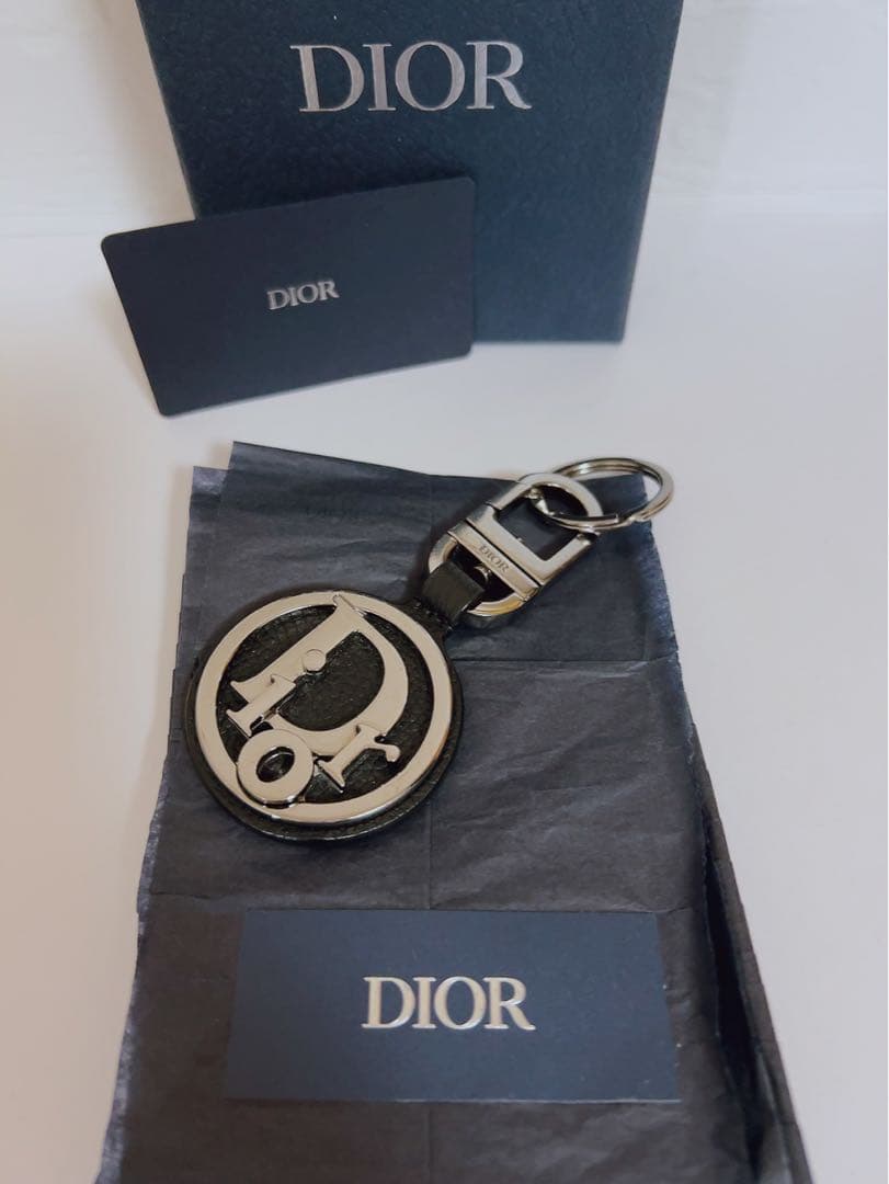 ディオール　Dior キーホルダー　キーリング　Dior ロゴ　ブラック