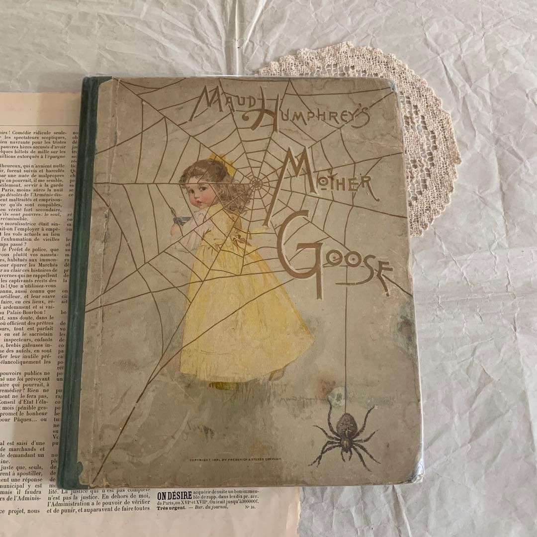 超稀少1891年アンティーク美しい挿絵の絵本マザーグース洋書モードハンフリー古書