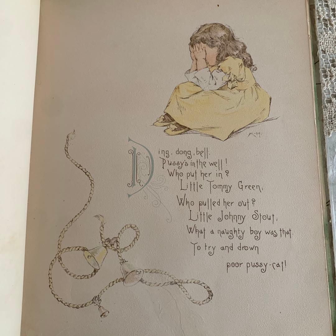 超稀少1891年アンティーク美しい挿絵の絵本マザーグース洋書モードハンフリー古書