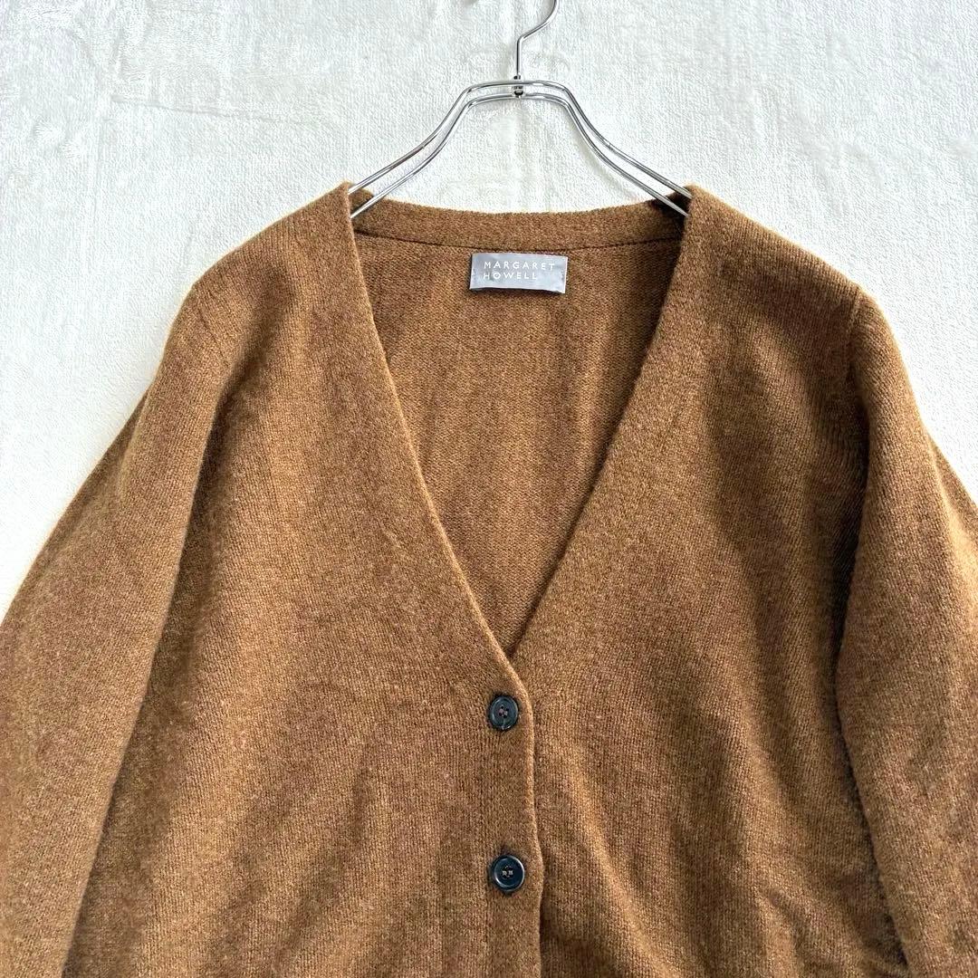 マーガレットハウエル メリノ カシミヤ カーディガン 23AW ブラウン
