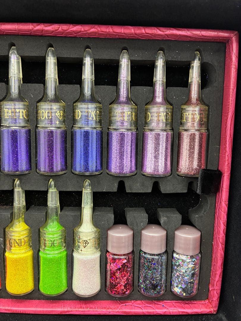 ラメパウダー　ボディージュエリー　ダイアモンドタトゥー　プロ48色セット