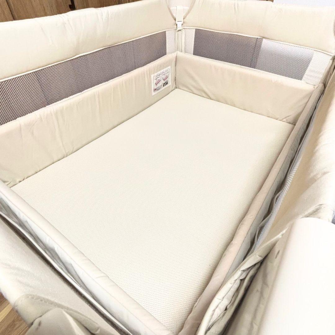 美品✨Aprica ココネルエアー 折りたたみ ベビーベッド ベージュ