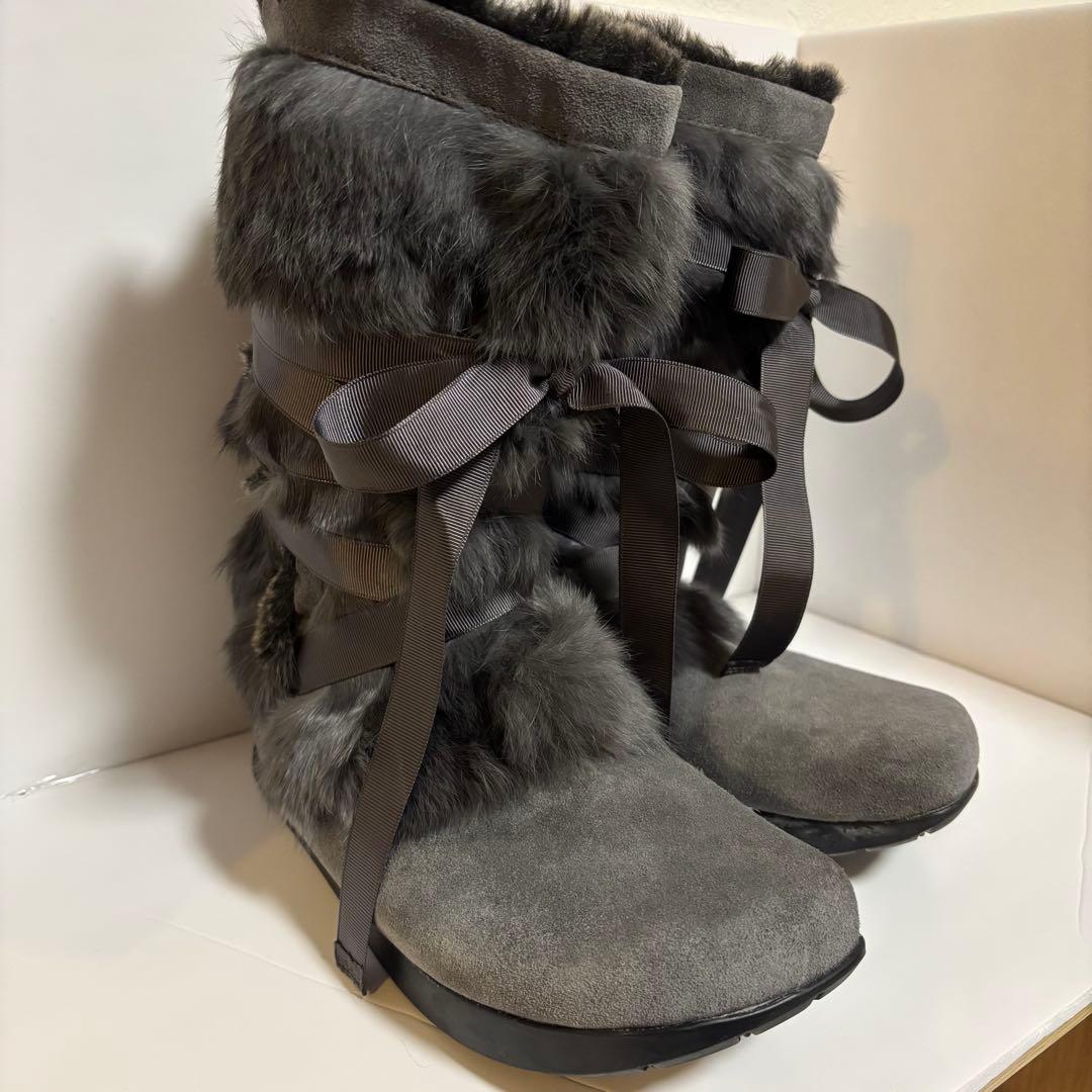 【美品】平成ギャル Y2K archive ファー リボン ムートンブーツ 23