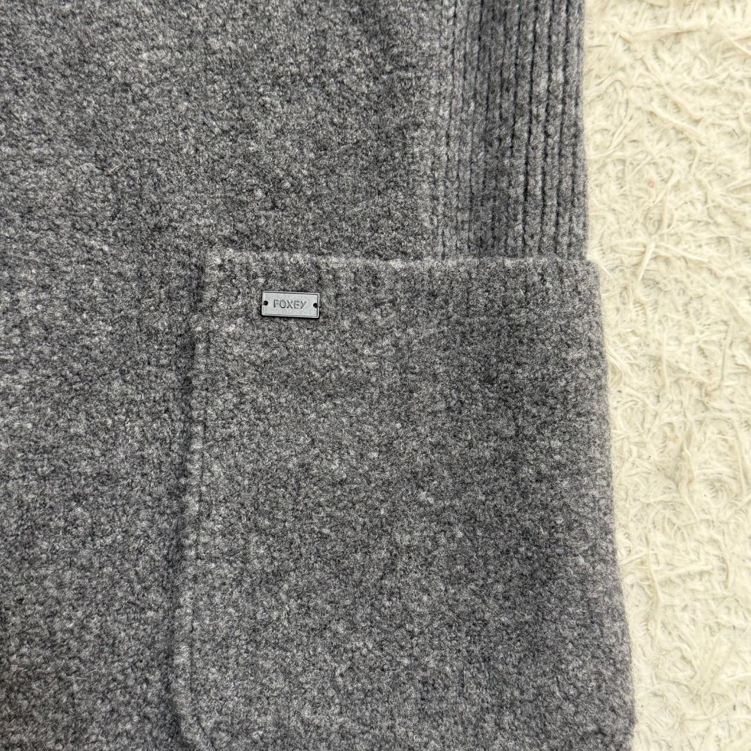 17109✨22年 フォクシー ニット ロングジレ カシミヤ混 ニュアージュ
