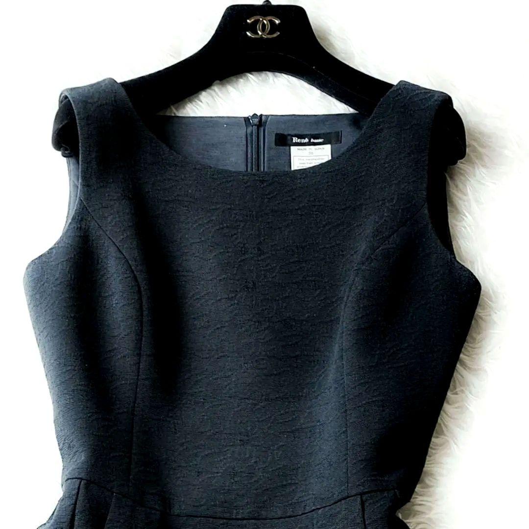 MNM様　美品✨ルネ　ブラックワンピース　フレア　ジャガード　フォーマル　36