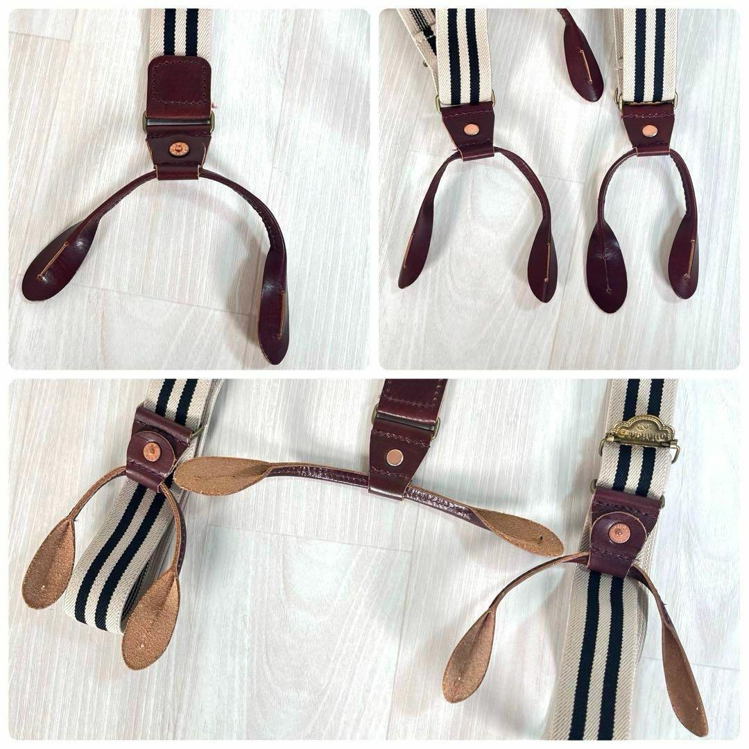 【極美品】GLAD HAND/グラッドハンド　サスペンダー　レザー　ロゴ入り