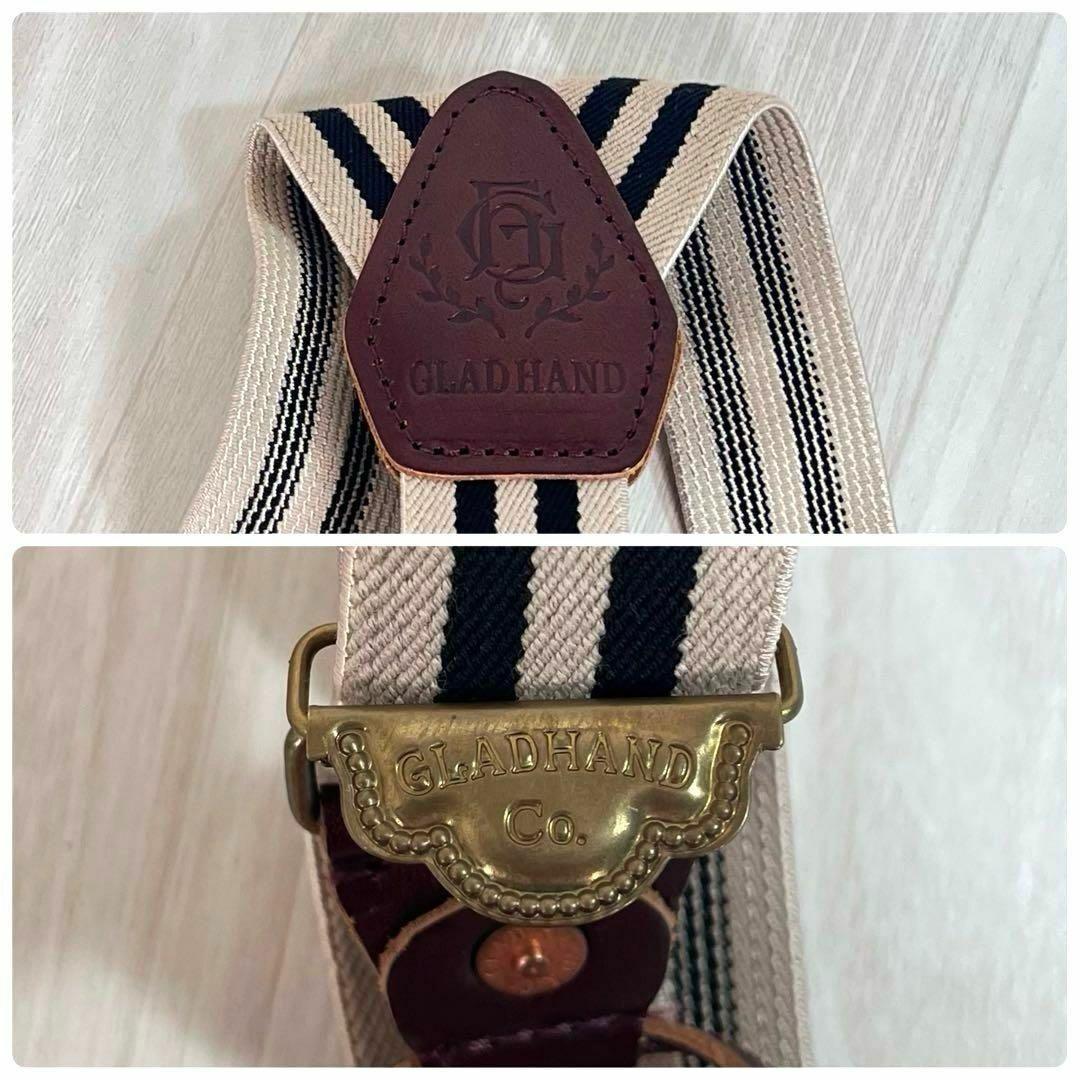 【極美品】GLAD HAND/グラッドハンド　サスペンダー　レザー　ロゴ入り