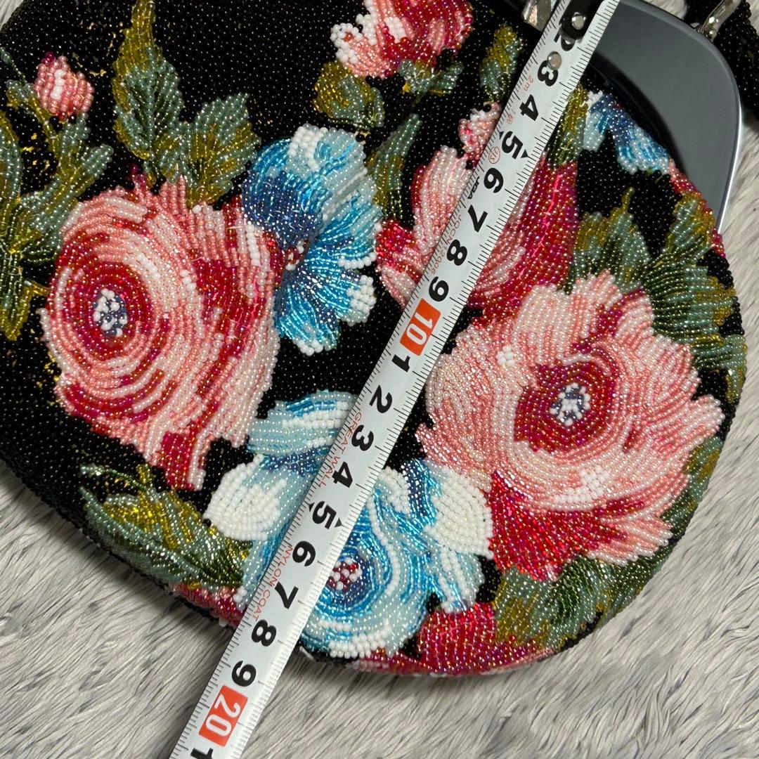 手刺繍ビーズバッグ 和装小物　和装ビーズバッグ　ハンドメイド　未使用品