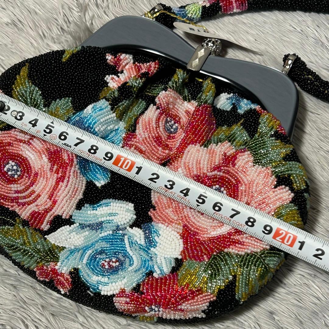 手刺繍ビーズバッグ 和装小物　和装ビーズバッグ　ハンドメイド　未使用品