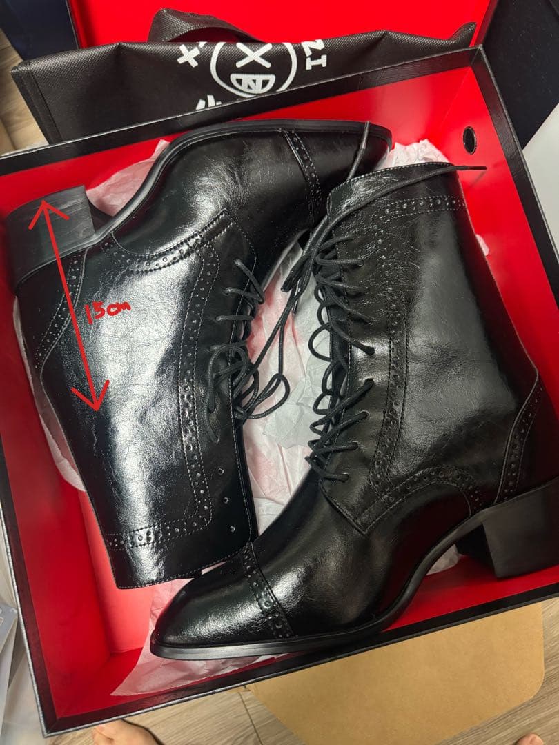 【15cm厚底ブーツ】シークレットシューズ【M】