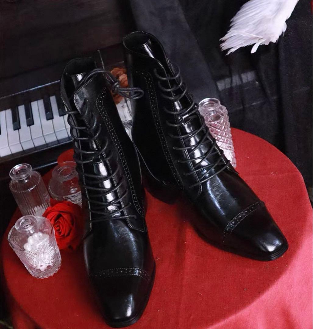 【15cm厚底ブーツ】シークレットシューズ【M】