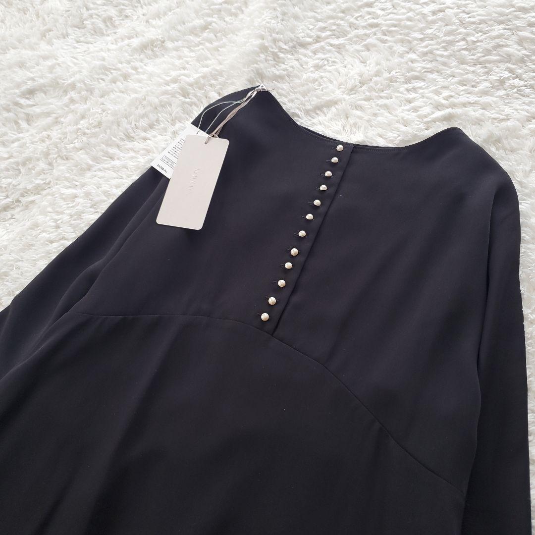 美品 WHYTO. ホワイト パールボタン2wayフレアワンピース 2.8万