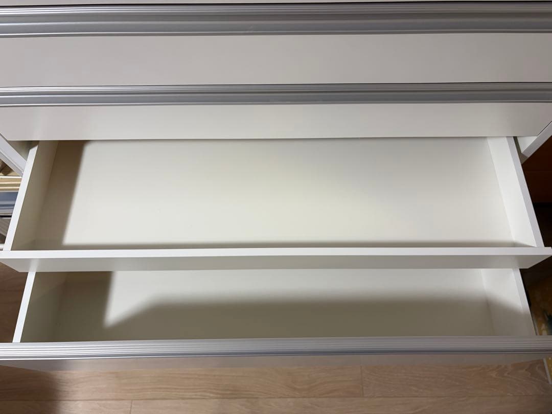 dinos ホワイト 4段引き出し収納 食器棚