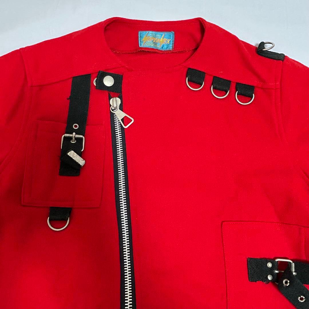 【groupie】クリームソーダ　赤ボンデージジャケット　ジッパー付き