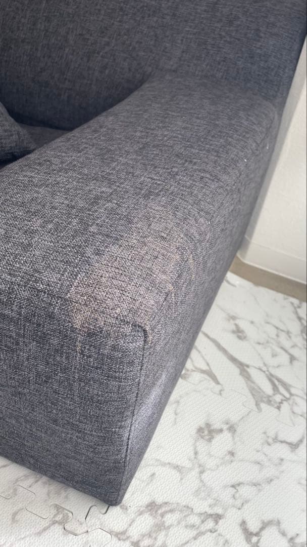 LMWYA ロウヤのダークグレー コーナーソファ 5クッション付き