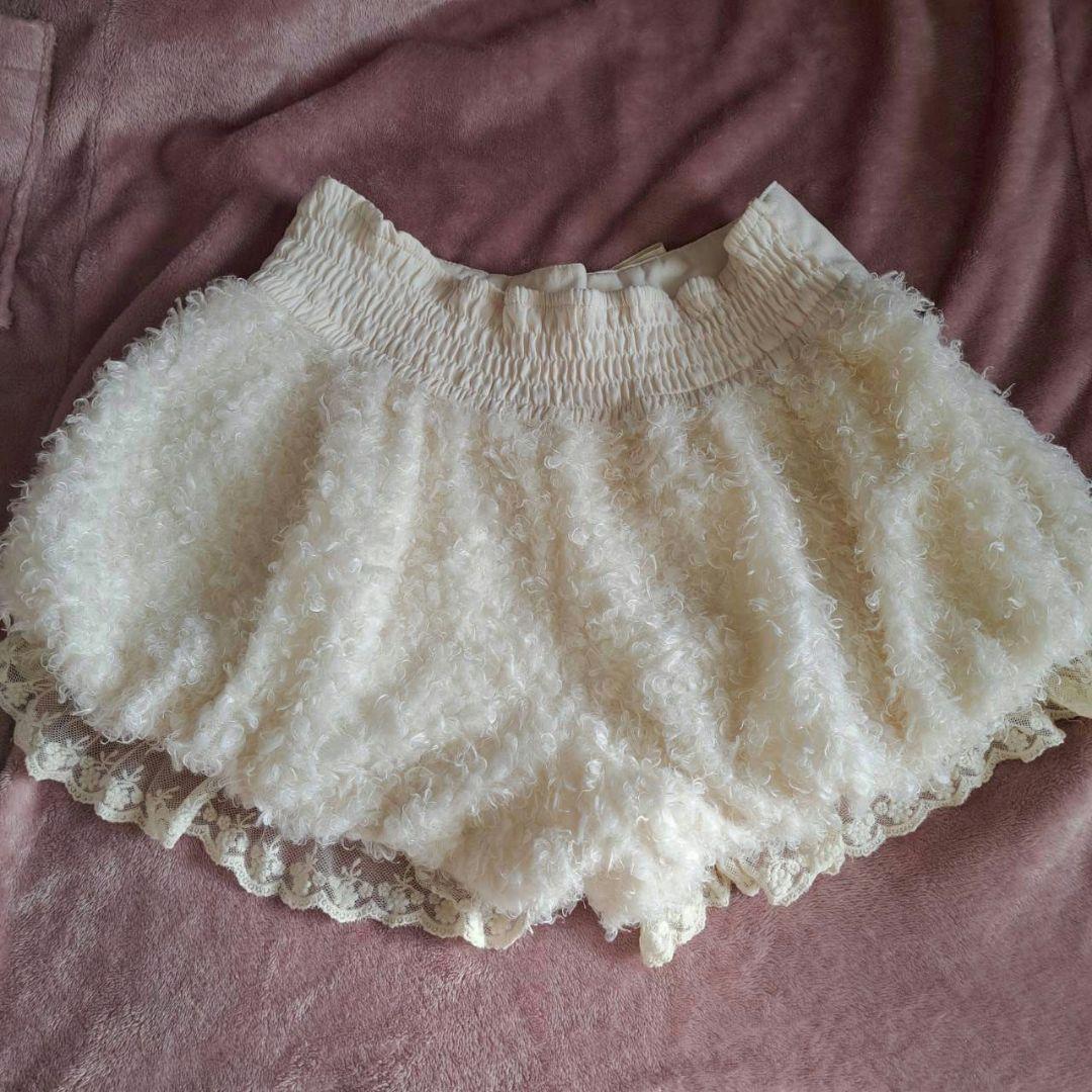 LIZ LIZA もこもこファー　ショートパンツ　かぼちゃパンツ レース y2k