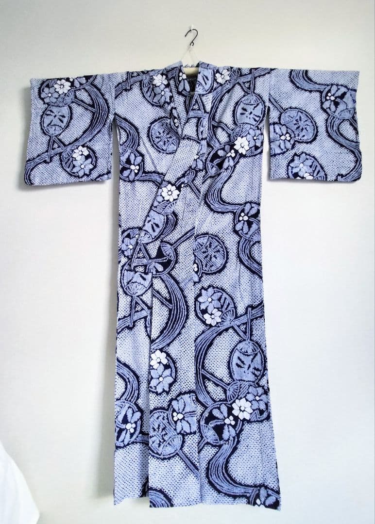 有松絞り浴衣うちわ柄とんぼ柄花柄流水紺色白藍色ゆかた蜻蛉柄総絞りホワイトネイビー