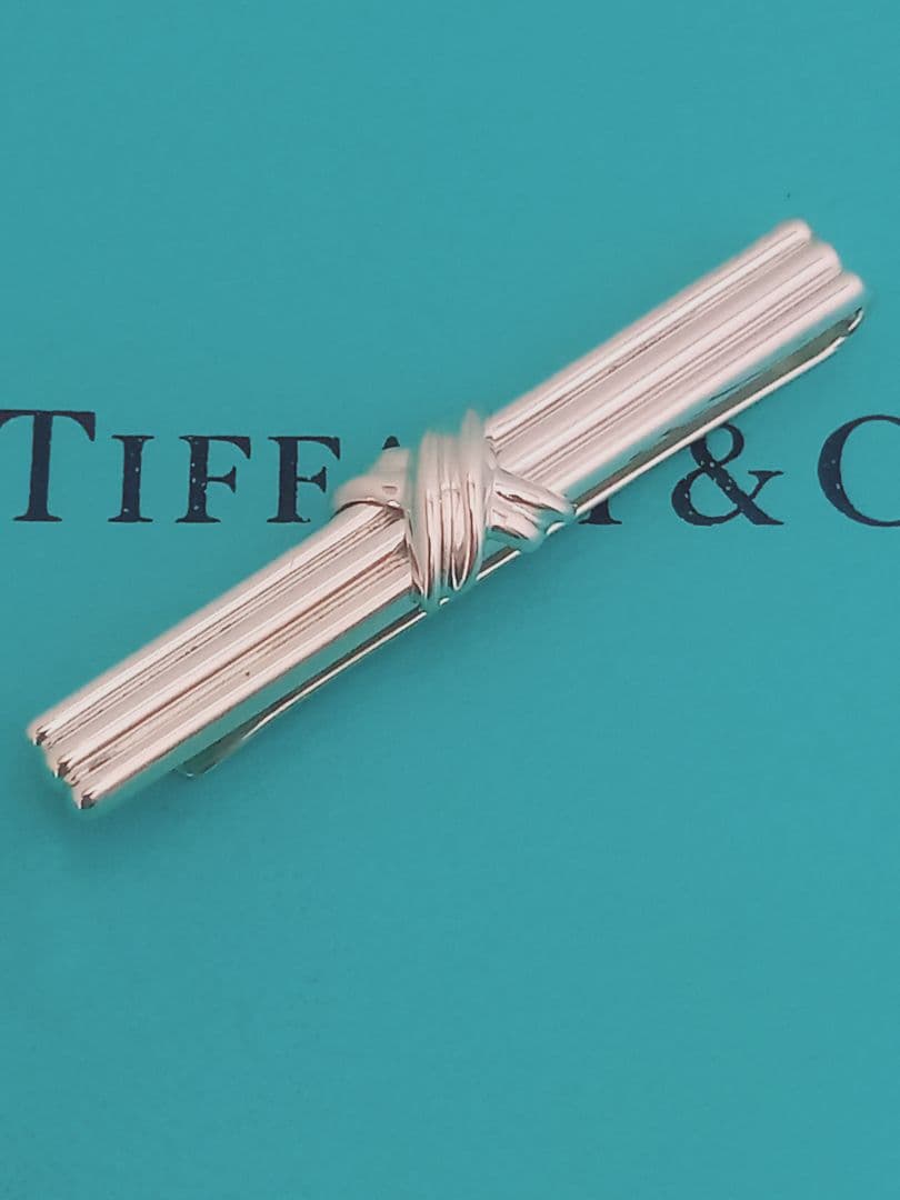 美品 TIFFANY ティファニー シグネチャー ネクタイピン シルバー
